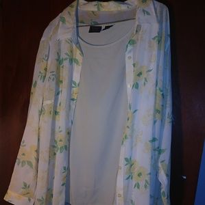 Floral shirt and tank top set